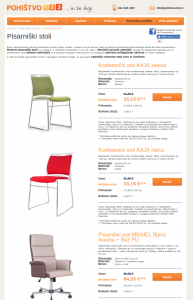 spletna trgovina s pisarniškimi stoli