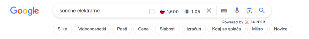 optimizacija strani iskalni volumen google